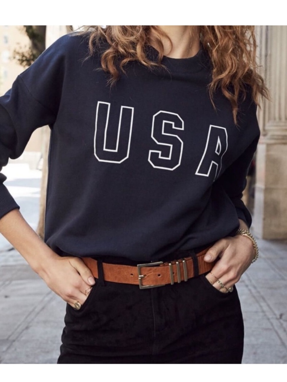 EUC Anine Bing USA Sweatshirt